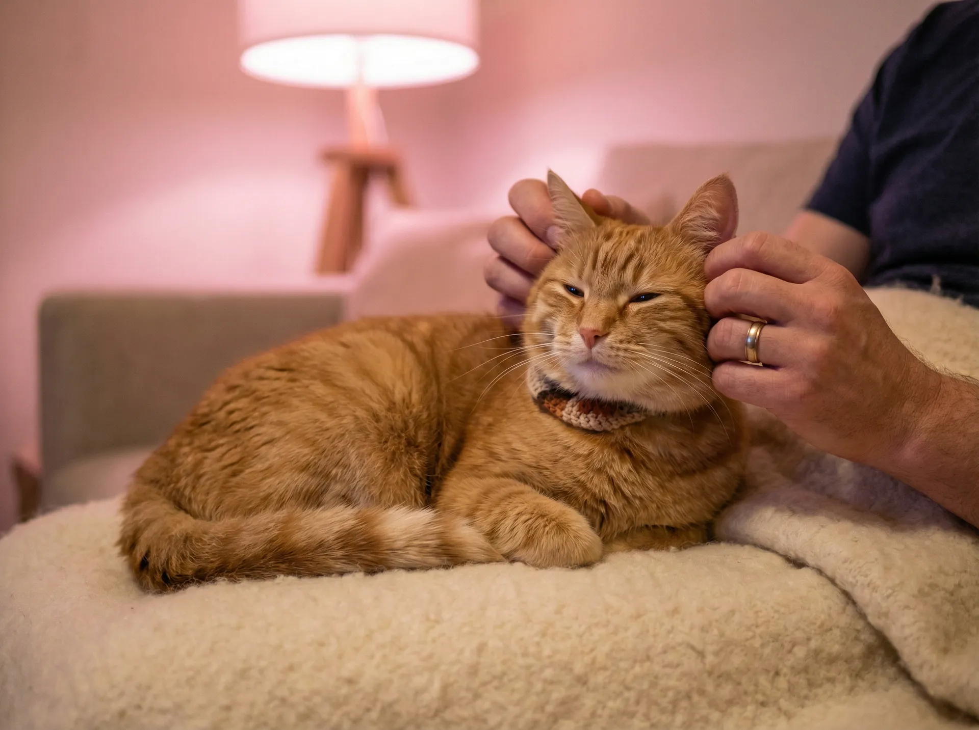 猫咪被温柔抚摸的幸福时刻 - 汤芳人